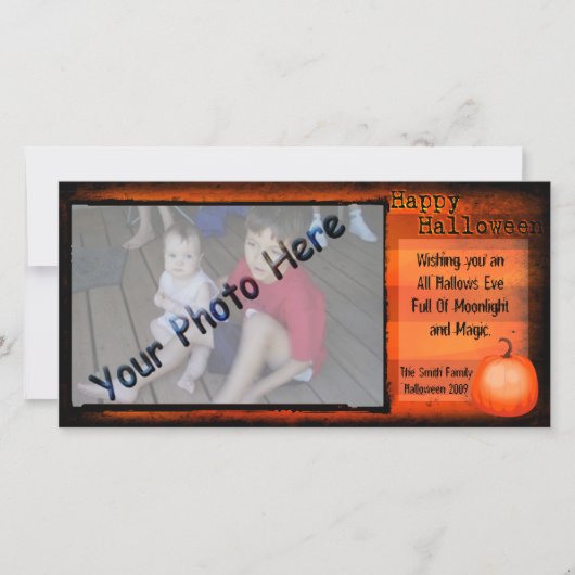 De gelukkige Kaart van de Foto van Halloween (Voorkant)