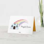 De gelukkige Kaart van de Herfst met de Koffie en (Achterkant)