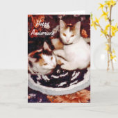 De gelukkige Kaart van de Kat van het Jubileum (Gele Bloem)