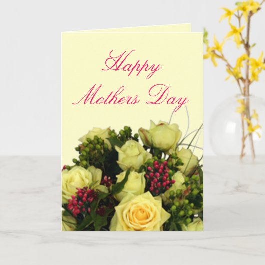 De gelukkige kaart van de Moederdag met vers (Gele Bloem)