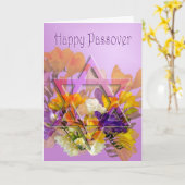 De gelukkige kaart van de Pascha met Jodenster en (Gele Bloem)