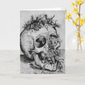 De gelukkige Kaart van de Schedel van Halloween (Gele Bloem)