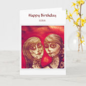 de gelukkige kaart van de suikerschedels van de (Gele Bloem)