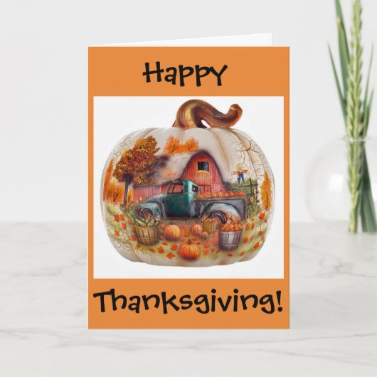 De gelukkige Kaart van de Thanksgiving, (Voorkant)