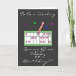 DE GELUKKIGE KAART VAN DE VERJAARDAG BINGO GRAN