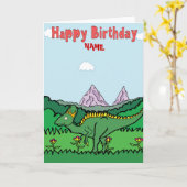 De gelukkige Kaart van de Verjaardag - Groene (Gele Bloem)