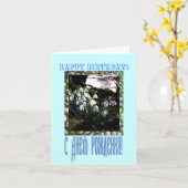 De gelukkige Kaart van de Verjaardag in Rus en het (Gele Bloem)