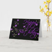 De gelukkige Kaart van de Verjaardag met paarse (Gele Bloem)