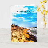 De gelukkige Kaart van de Verjaardag over de Kaart (Gele Bloem)