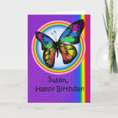 De gelukkige Kaart van de Vlinder van de Regenboog (Voorkant)