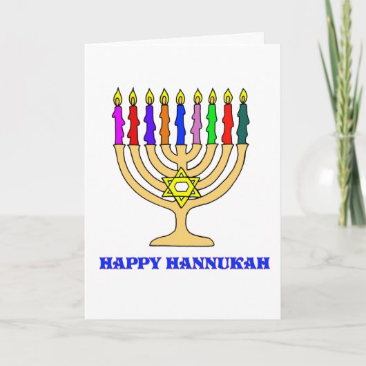 De gelukkige Kaart van Hannukah Menorah (Voorkant)