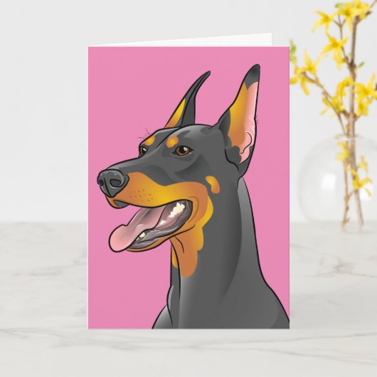 De gelukkige Kaart van het Mamma van Doberman van (Gele Bloem)