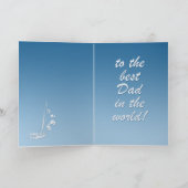 De gelukkige kaart van het Vaderdag met varend jac (Binnen)