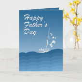 De gelukkige kaart van het Vaderdag met varend jac (Gele Bloem)