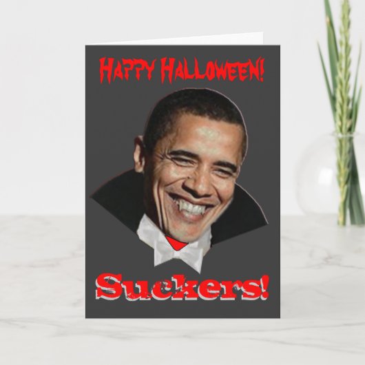 De gelukkige Kaart van Obama Halloween van de (Voorkant)