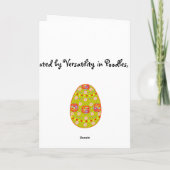 De gelukkige kaart van Pasen van Winnie de Poedel (Achterkant)