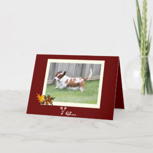 De gelukkige Kaart w/Basset van de Thanksgiving &