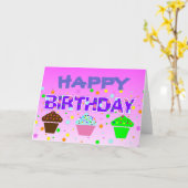 De gelukkige Kaarten van Cupcakes van de (Gele Bloem)