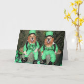 De Gelukkige Kabouters van het golden retriever Kaart (Gele Bloem)