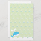 De gelukkige Kantoorbehoeften van de Walvis Briefpapier (Voorkant / Achterkant)