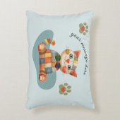 De Gelukkige Kat Kleurrijke Patchwork Maatwerk Accent Kussen (Voorkant(Verticaal))