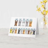 De gelukkige Katten van de Cartoon van de Bar Kaart (Gele Bloem)