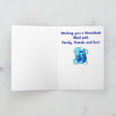 De gelukkige Kleindochter van de Chanoeka met het Feestdagen Kaart (Binnen)