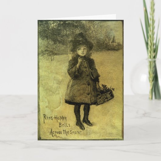 De Gelukkige Klokken van de ring over de Sneeuw Feestdagen Kaart (Voorkant)