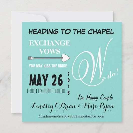 De Gelukkige Koppel Wij Doe Sla De Datum Aankondig Kaart (Achterkant)