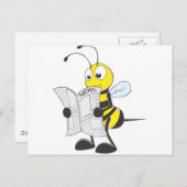 De gelukkige Krant van de Lezing van de Bij Briefkaart (Voorkant / Achterkant)