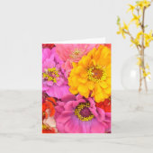 De gelukkige Lege Kaart van de Nota Zinnias (Gele Bloem)