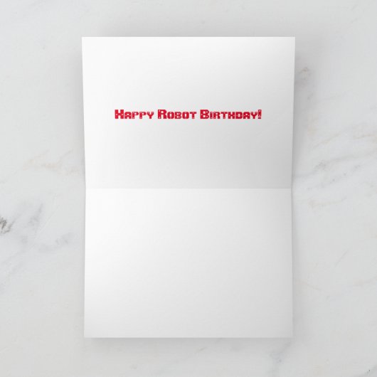 De gelukkige leuke verjaardag van de robotscartoon kaart (Binnen)