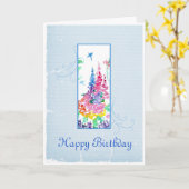 De gelukkige Libel van de Tuin van de Lente van de Kaart (Gele Bloem)