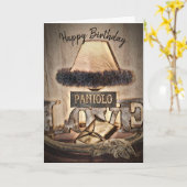 De gelukkige Liefde van Paniolo van de Verjaardag Kaart (Gele Bloem)