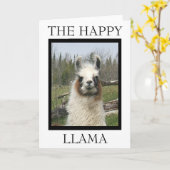 DE GELUKKIGE LLAMA Groet Kaart (Gele Bloem)