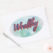 De gelukkige Mantra's: Gelukkige Gezonde Wijze en  Ovale Sticker (Envelop)