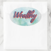 De gelukkige Mantra's: Gelukkige Gezonde Wijze en  Ovale Sticker (Tas)