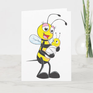 De gelukkige Moeder en Bij van het Baby Kaart