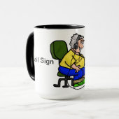 De gelukkige Mok van de Koffie van de Exploitant v (Voorkant links)