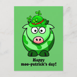 de gelukkige moo patricks dag briefkaart