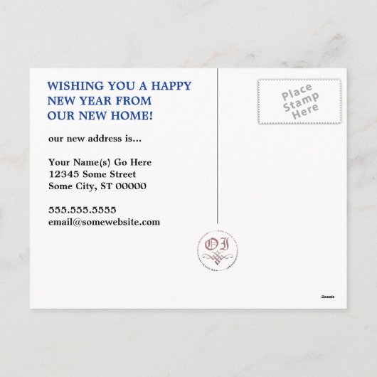 de gelukkige nieuwe aankondiging van het jaar (Achterkant)