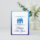 de gelukkige nieuwe aankondiging van het jaar briefkaart (Staand voorkant)