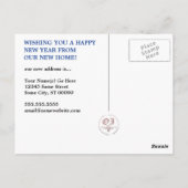 de gelukkige nieuwe aankondiging van het jaar briefkaart (Achterkant)