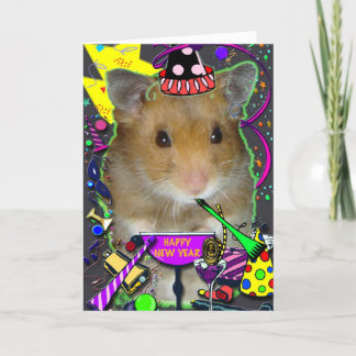 De gelukkige Nieuwjaarskaart van de Hamster Feestdagen Kaart