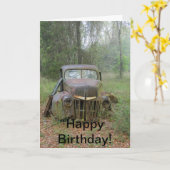 De gelukkige Oldtimer van de Verjaardag Kaart (Gele Bloem)