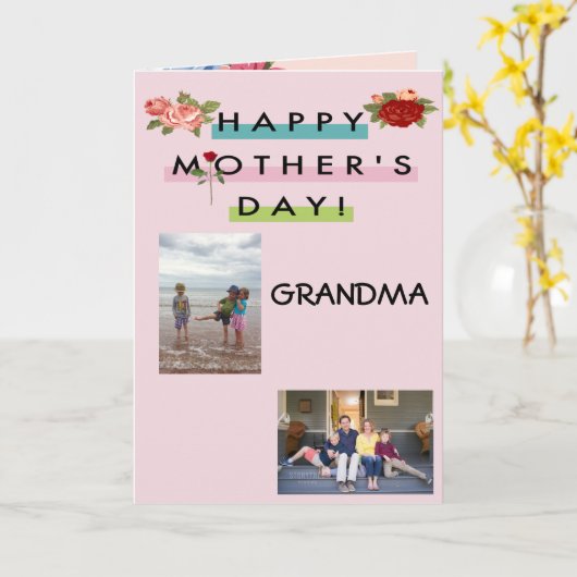 De gelukkige Oma van het Moederdag! Kaart (Gele Bloem)