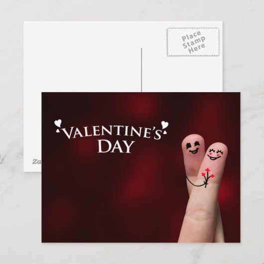 De gelukkige Omhelzing van de Vinger op Feestdagenkaart (Voorkant / Achterkant)