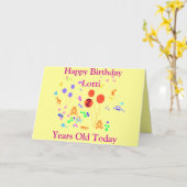 De gelukkige oude Verjaardag 2 jaar, voegt Kaart (Gele Bloem)