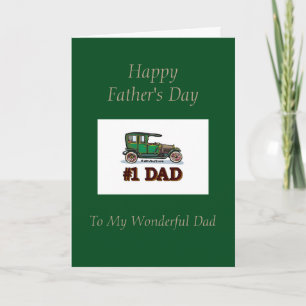 De gelukkige Papa van de Dag van Vaders - Oldtimer Kaart