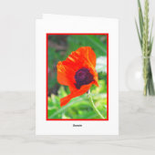 De gelukkige Papaver van de Verjaardag van Kaart (Achterkant)